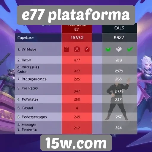 Comparativo entre E77 plataforma e concorrentes do setor